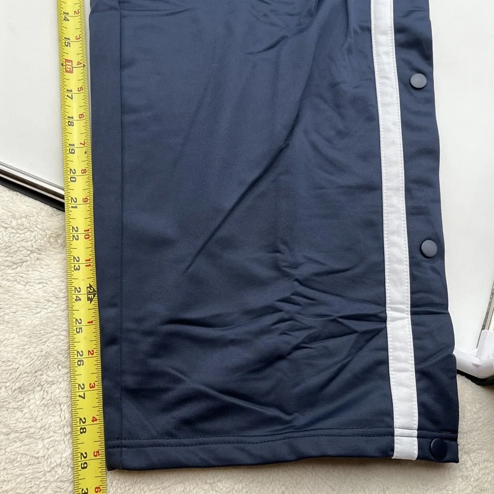 Colosseum Athletics Tearaway Track Pants Navy/ White Snap Button Sides L New